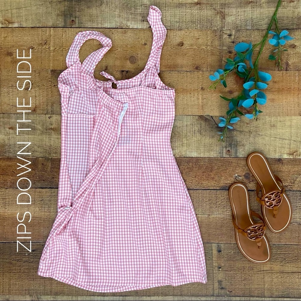 Dress Pink + White Gingham Mini Dress 💗 NWT - Picture 8 of 11